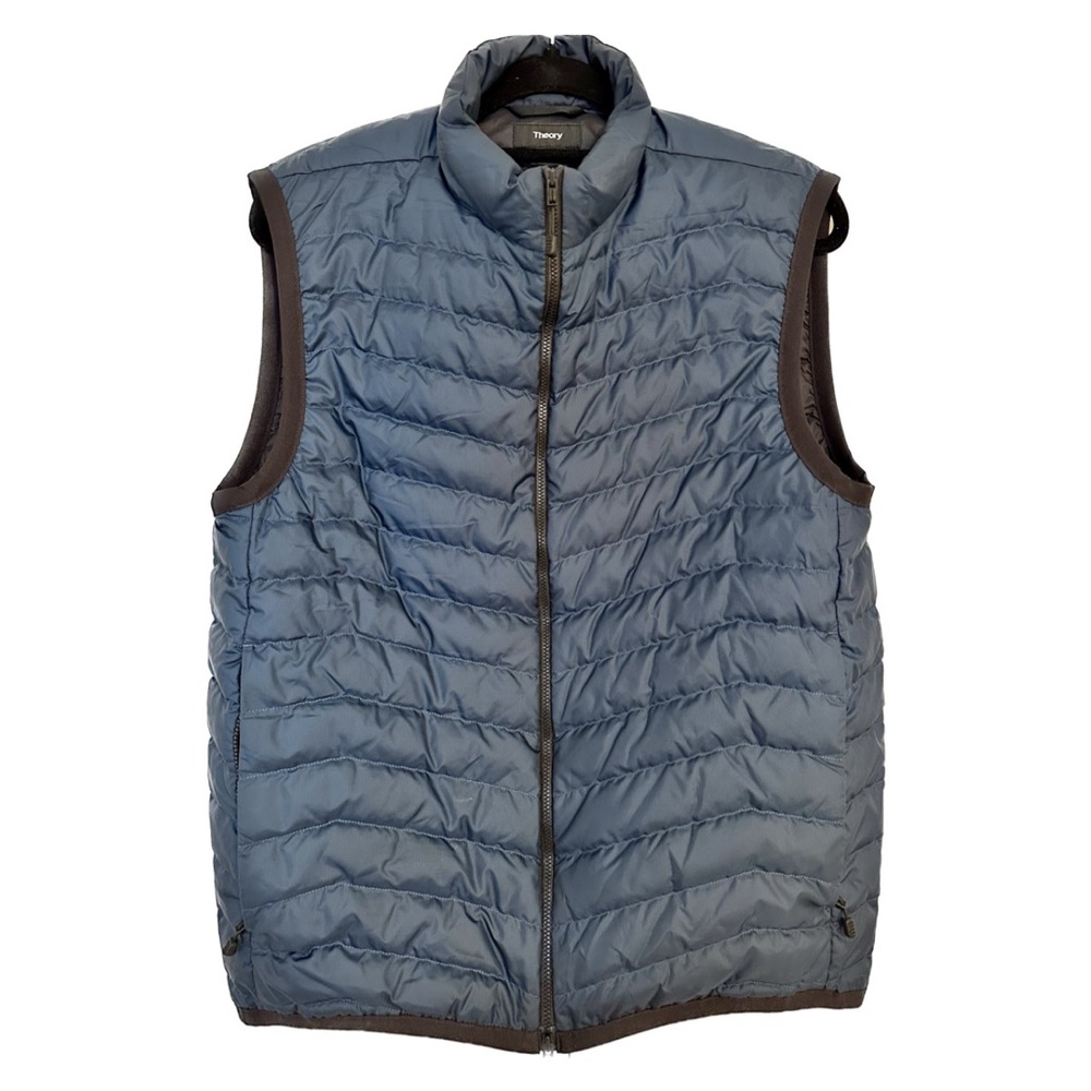 NEW THEORY Corick Graphed Down Puffer Vest With Pouch Size Medium
